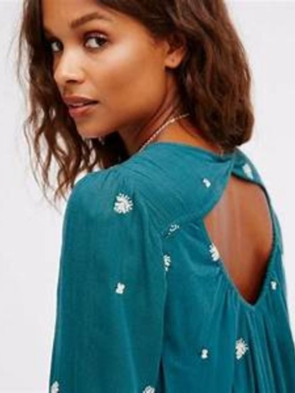 Free People Teal Sweet Tennessee Mini Dress size L
